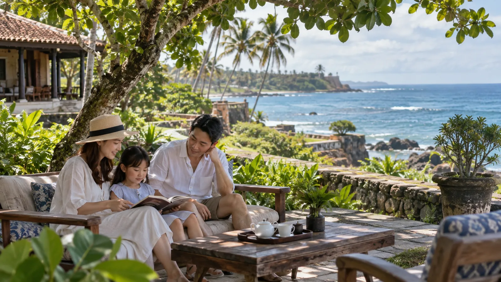 海辺や旅先のホテルで過ごす休日の生成イメージ
