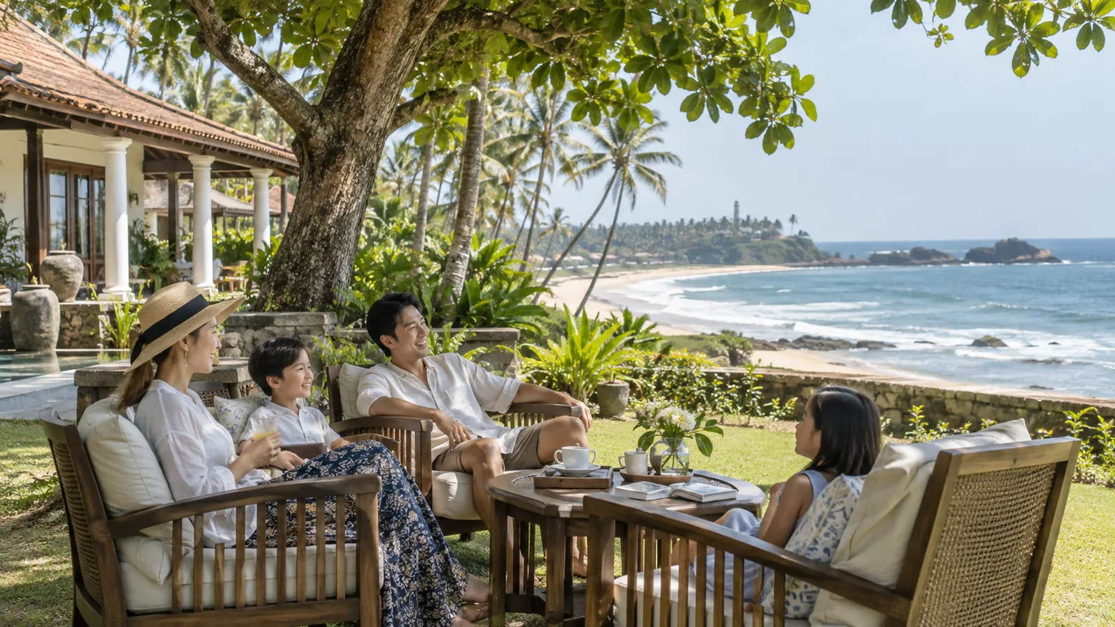 海辺や旅先のホテルで過ごす休日の生成イメージ