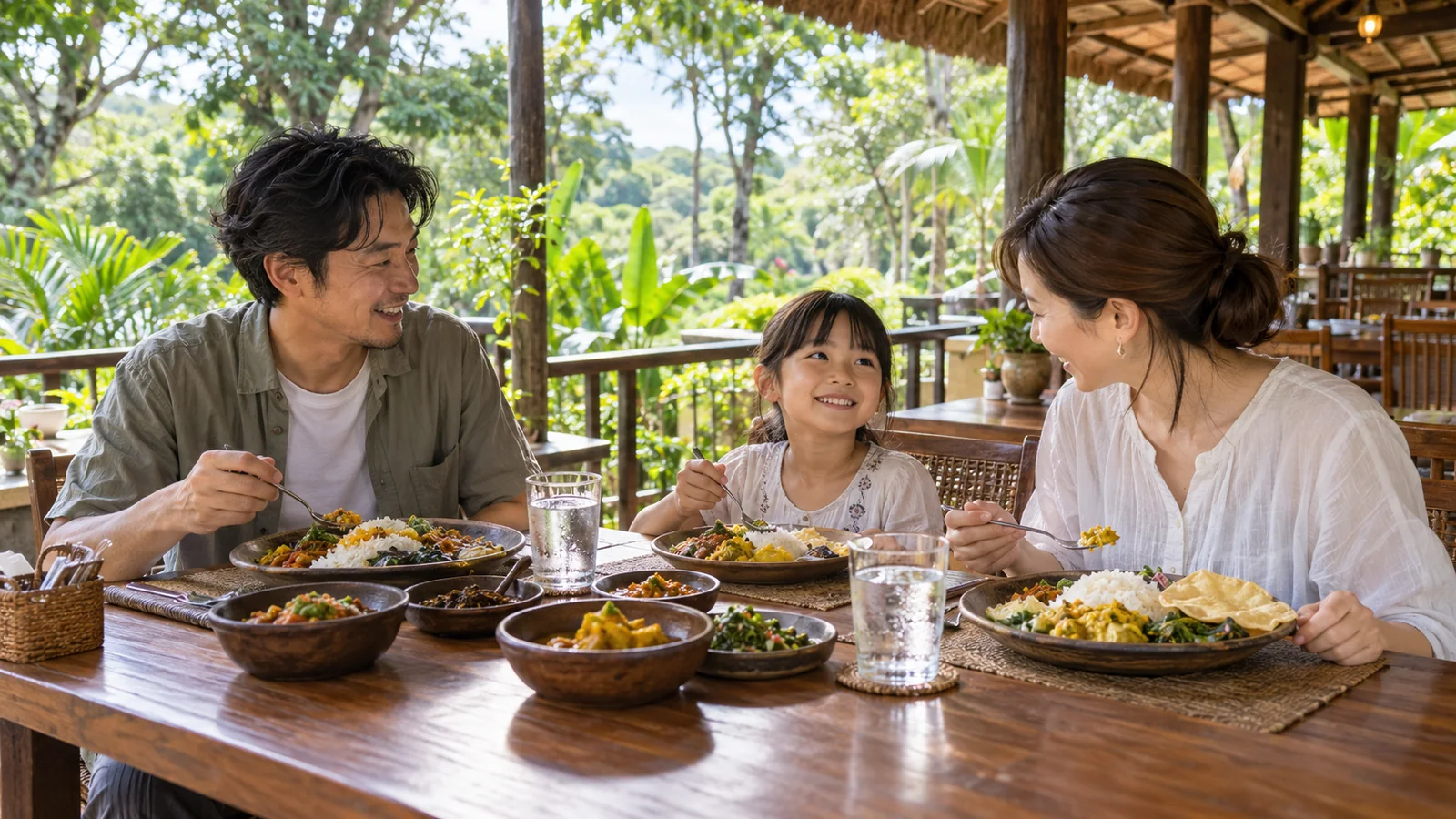 シーギリヤ観光の後に昼食と休憩を取る旅行のイメージ(生成画像)